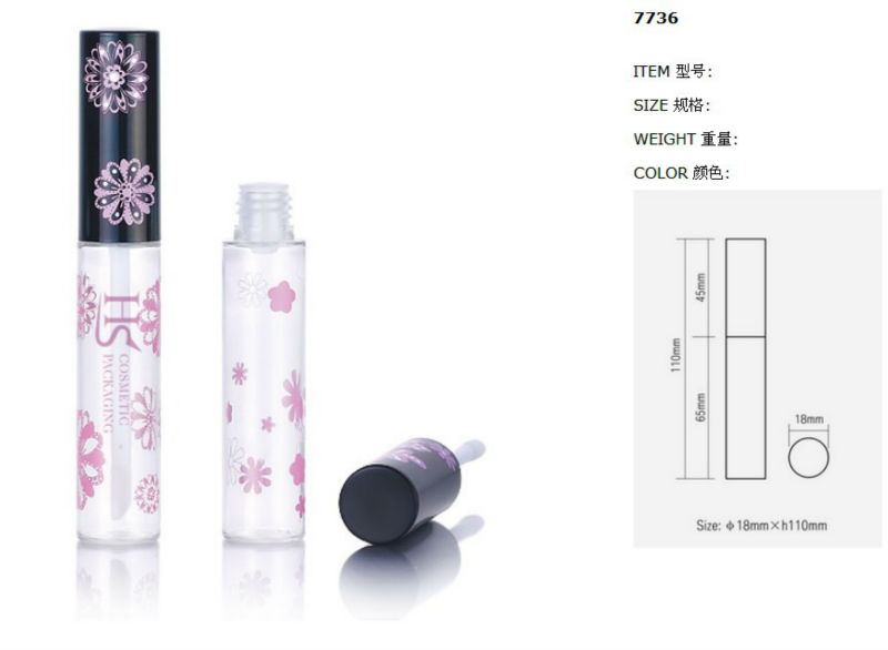 WHolesale cosmetic makeup cheap custom round printing clear empty  lipgloss container tube