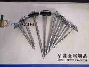 OEM/ODM Manufacturer China Bwg9 or Bwg10 2.5″-3″ Umbrella Head or Color Head Galvanized Roofing Nail with Washer or Without Washer Smooth or Twisted Shank