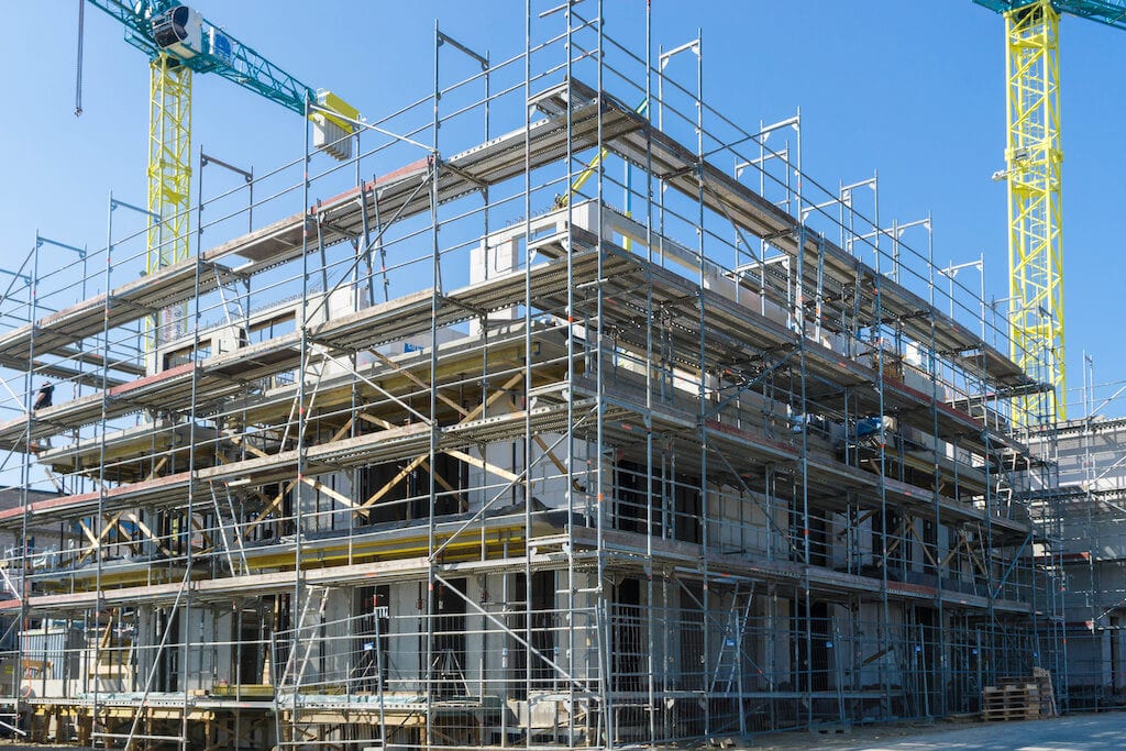 Floor-standing scaffolding construction plan