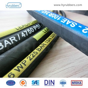 Professional China PTFE pipe steel wire braided rubber hydraulic flexible assembly hoses with cotton wrapped