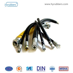 Best-Selling Four steel wire spiral hydraulic rubber oil hose fitting high pressure hose