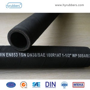 Professional China PTFE pipe steel wire braided rubber hydraulic flexible assembly hoses with cotton wrapped