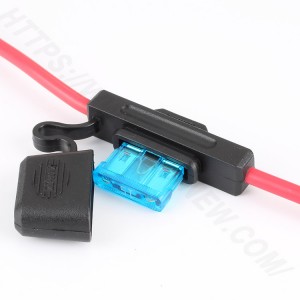 Automotive fuse holder inline,Medium,PVC,BLACK&RED,H3-81A | HINEW