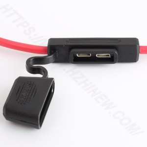 Automotive fuse holder inline,Medium,PVC,BLACK&RED,H3-81A | HINEW