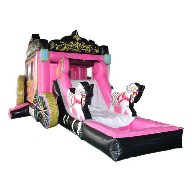 High Quality Jumping Mat Trampoline Park - Cheap Price Girls Favourite Princess Carriage Inflatable Bounce House With Slide For Sale – IDO Amusement