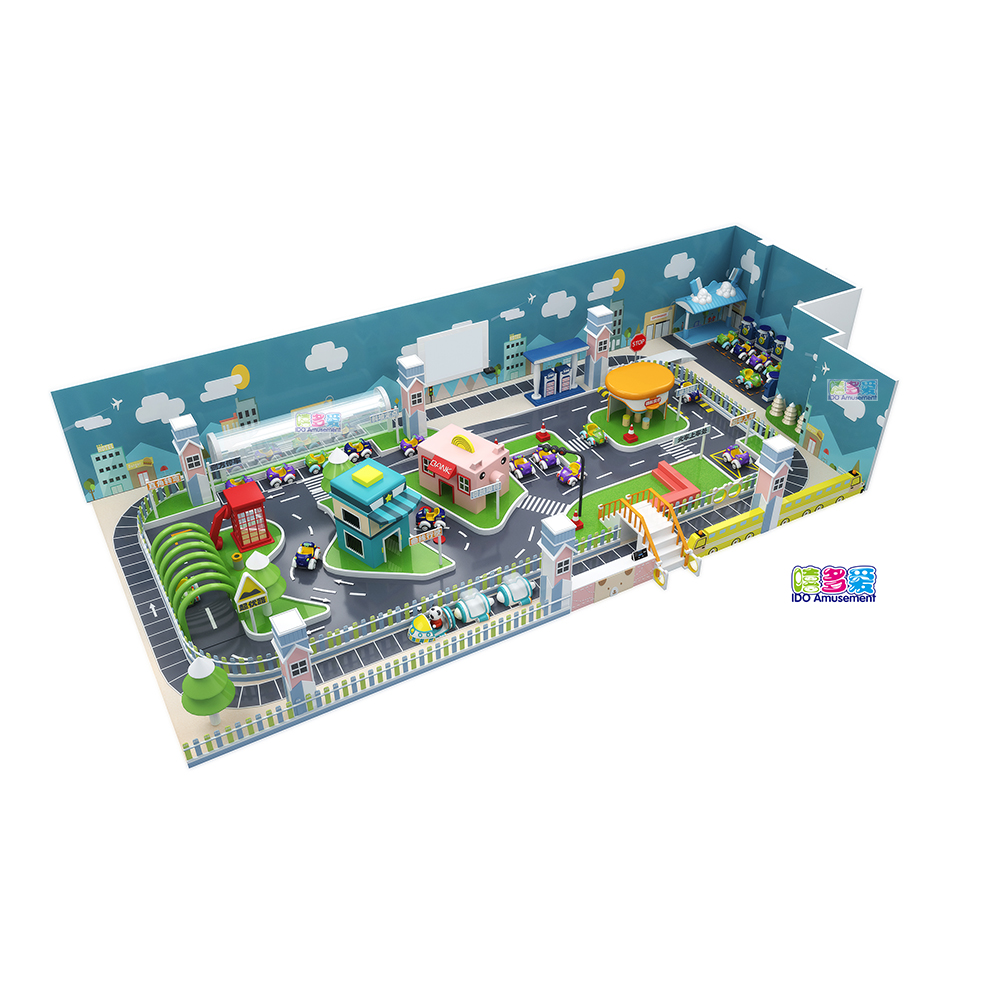 Custom Made Children Cosplay Car Theme Indoor Playground Kids Soft Play Equipment Driving School Playhouse Hot Sales