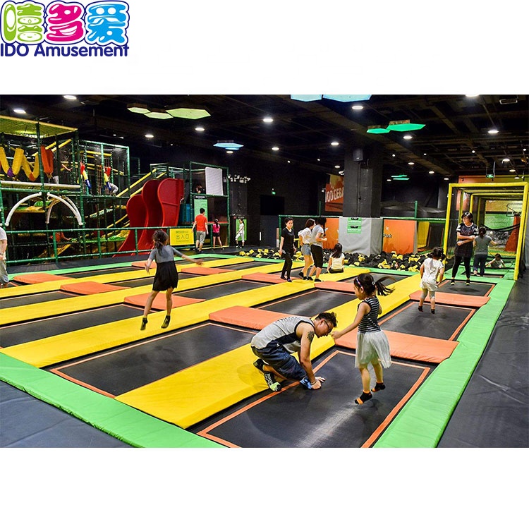 Good quality Sky Zone Indoor Trampoline Park – Kids Jump Adventure Fitness Equipment Gymnastics Trampoline Park With Basketball Hoops Set – IDO Amusement