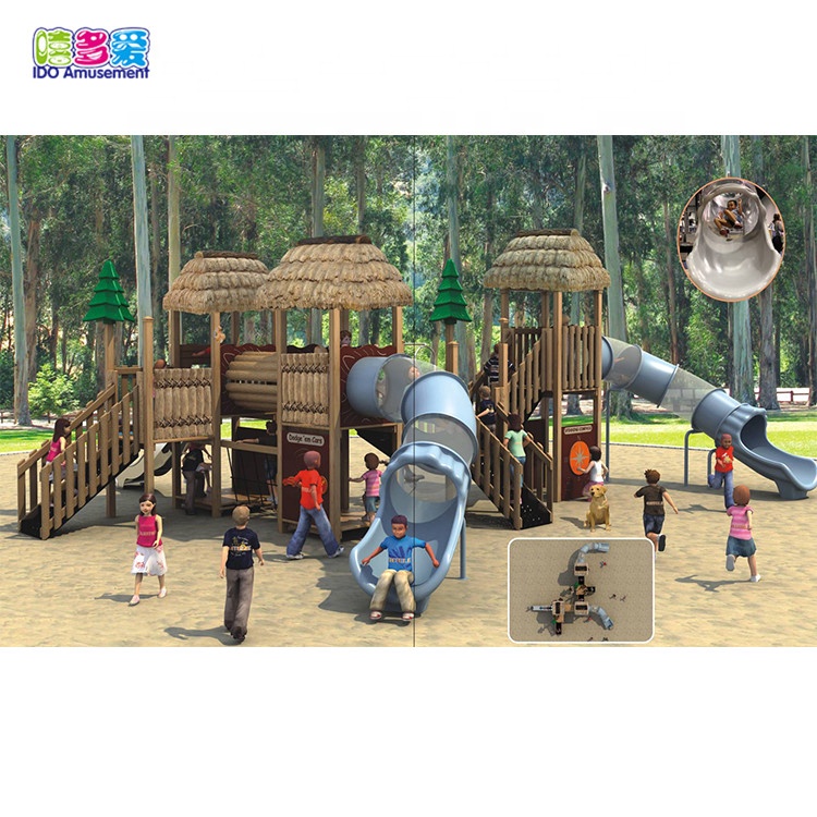 High Quality Wooden Playground Equipment Outdoor – Outdoor Playground Slide Set System Play set Wooden For Kids – IDO Amusement