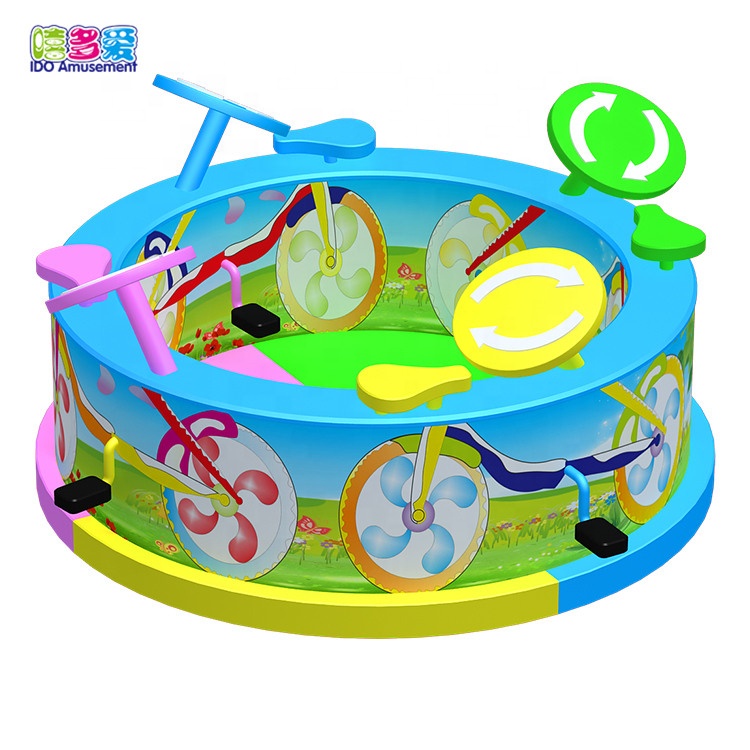 Factory Cheap Hot Electric Soft Play Equipment – Kids toy manual bicycle turntable factory small motorcycle turntable for shopping mall – IDO Amusement