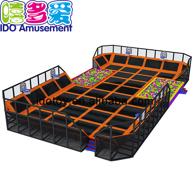 Factory wholesale Commercial Trampoline Park - Adult Stainless Structure Trampoline Bed Park With Basketball Court – IDO Amusement