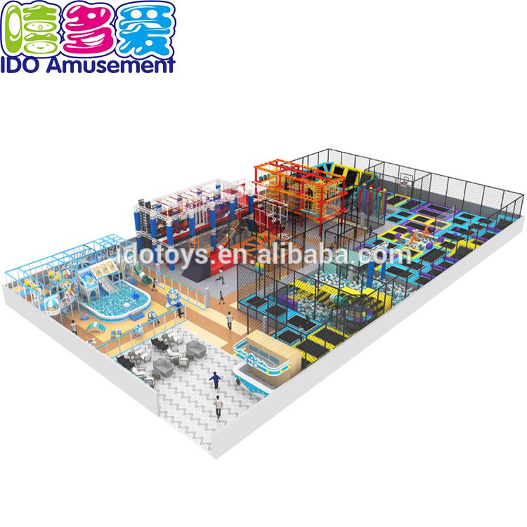 PriceList for Bungee Jumping Trampoline Park - Professional 350 Square Meters Indoor Playground With Trampoline Park Equipment In Shopping Mall – IDO Amusement