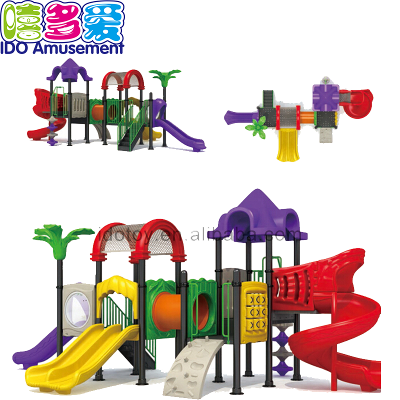 Cheap Custom Commerical School Out Door Plastic Playground Toys With Slides