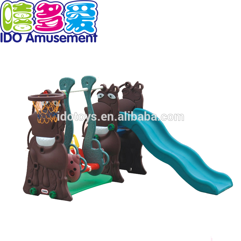 3 In 1 Plastic Slide With Swing Set Indoor China Popular Design Kindergarten Playgrounds Baby 3 In 1 Slide With Swing