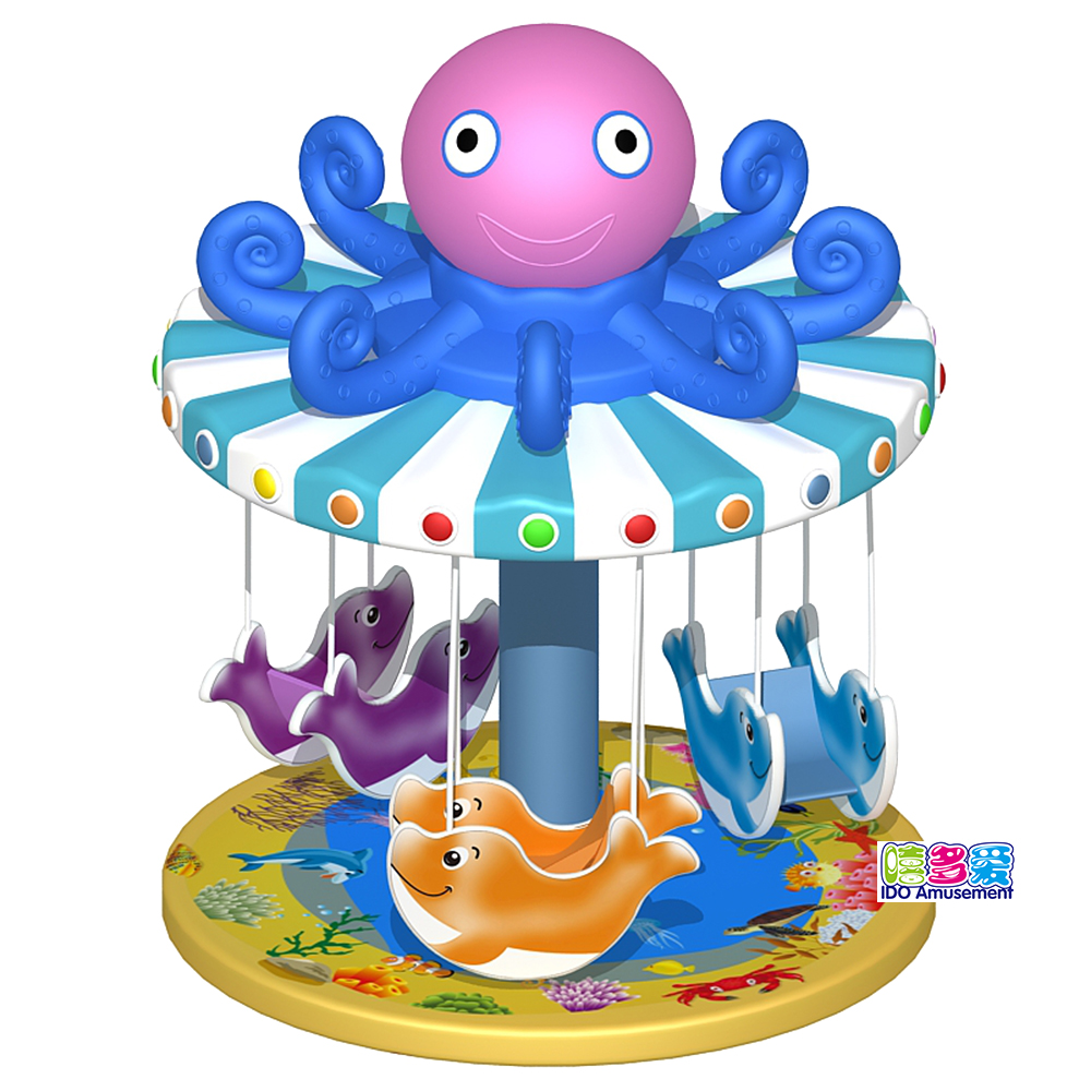 2019 Hot Sales Indoor Playground Electric Equipment Customized Octopus Dolphin Soft Play Turntable for Kids Children Toddler