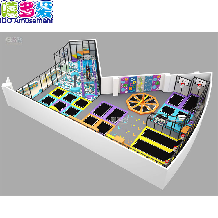 PriceList for Bungee Jumping Trampoline Park - Popular Fitness Large Indoor Trampoline Parks Big Trampoline Land For Both Kids And Adult – IDO Amusement