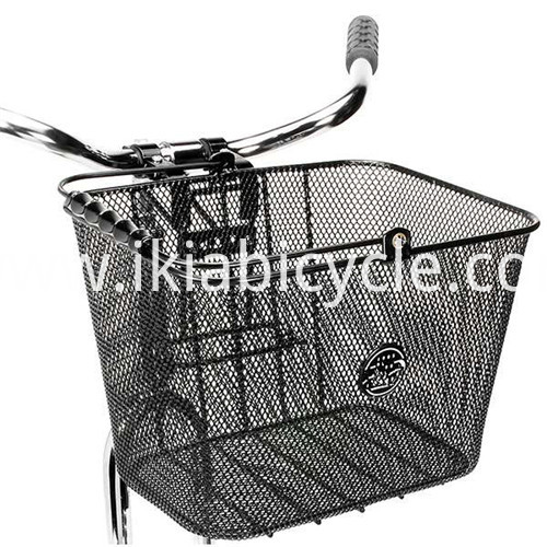 Reasonable price Bike Brake Lever -
 Black Steel Front Bicycle Baskets – IKIA