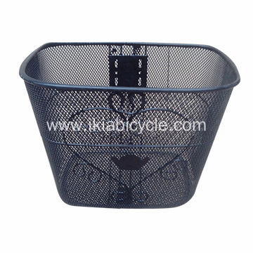 Black Steel Front Bicycle Basket