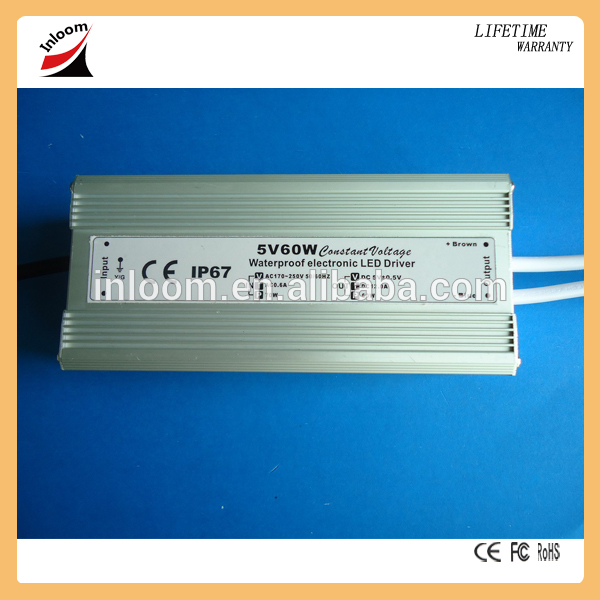 Waterproof constant voltage LED driver, LED switching power supply 60W(5/10/15/20/25VDC)