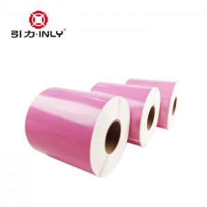 Pink Thermal Adhesive Shipping Labels 2”*1” Thermal Mailing Address Paper Direct Thermal Barcode Sticker Label Rolls 20 YEARS LABELS FACTORY