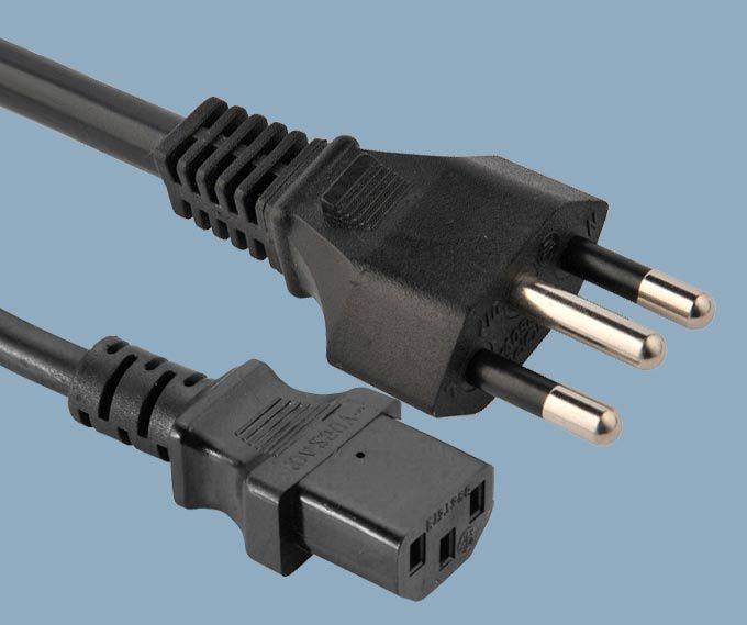 Brazil 14136 koronto si IEC 60320 C13 AC Power Cable