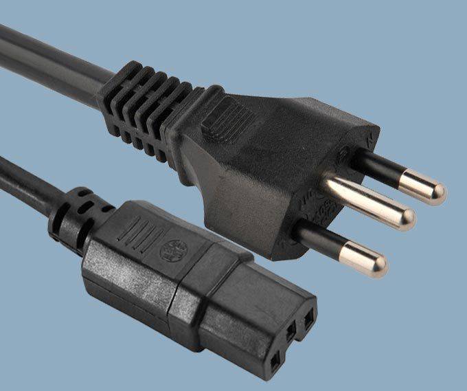 Brazil NBR 14136 Plug To IEC 60320 C15 Power Cord