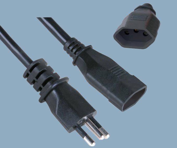 Brazilský NBR 14136 UC 2P + T 20A 250V prodlužovací kabel