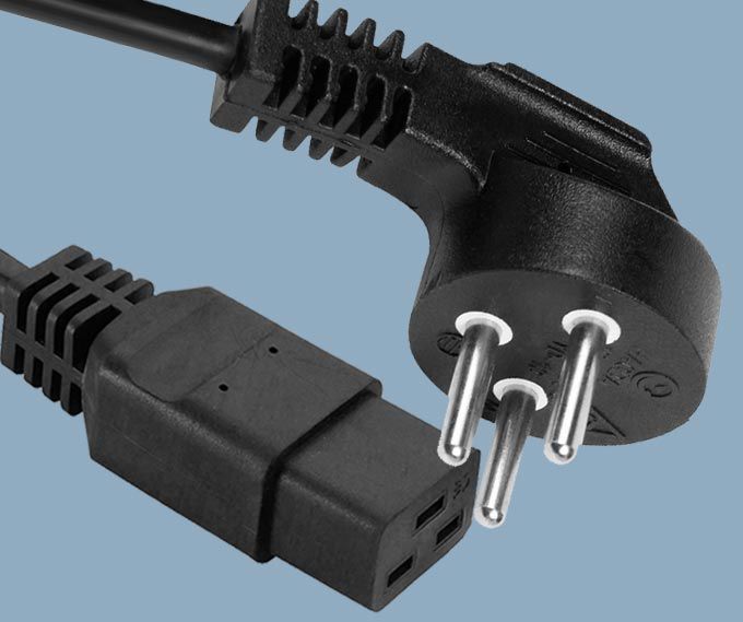 Israel SII 3 Conductor SI-32 16A Plug to IEC 60320 C19 Power Cord