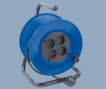 French Type 4 Outlet Extension 4-outlet Cord Reel IP20/IP44 Max 60M