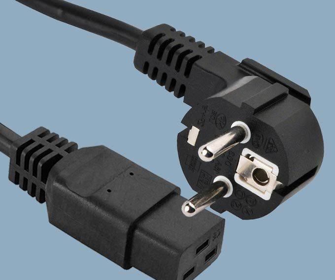 Indonesia SNI 3 Poles Plug to IEC 60320 C19 Power Cord