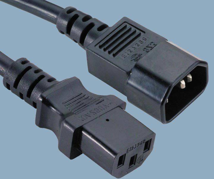 IEC 60320 C14 koronto Si IEC C13 kafaalaqaade Power Cord