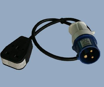 Mains Extension Cable IEC 309 CEE Industrial Plug to UK Socket