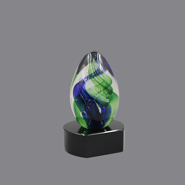 China Ege Shaped Crystal Glass Trophy Wholesaler ART GLASS AWARD 