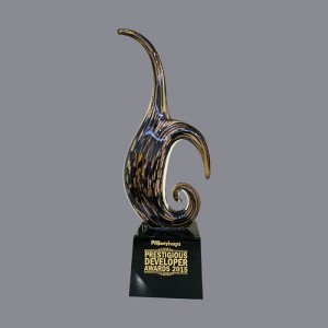 Wholesale art glass trophy with black base ,AG891033