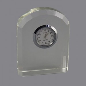 glass award crystal  clock wholesale CRY791000