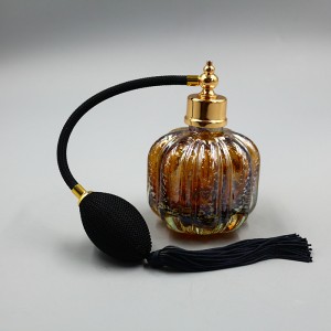 Logo empty dropper glass amber essential oil luxury perfume bottle