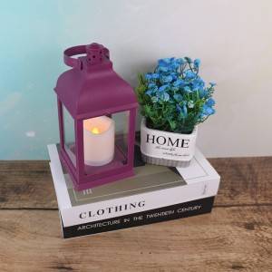 Square Battery Operated Flameless plastic led Candle Lantern