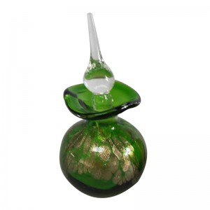 OEM Green with gold glass perfume bottle  LP074
