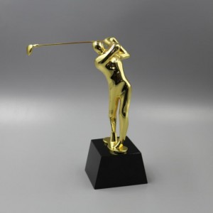 Golf Crystal Trophy gold Crystal Award Trophy-CT842006