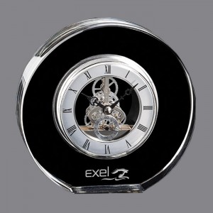 Wholesale carved glass round clock CRY791020