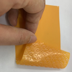 50 Micron Orange Tamper Evident Non Transfer Void Open Vinyl Roll Material