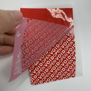 25 Micron Red Total Transfer Void Open Label Printing Material