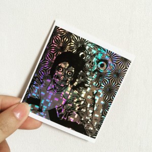Black On Hologram—Custom Eggshell Stickers