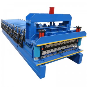 Corrugated double layer roofing sheet roll forming machine