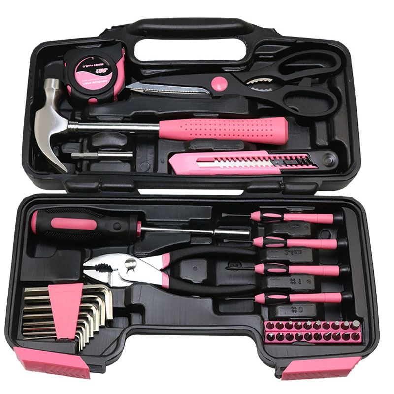 100% Original Flange Bending Machine -
 39pcs/set Pink DIY Household Hand Tool Car Maintenance Tools Kit Hammer Pliers Scissors With Hard Storage Case – JINDONGCHENG