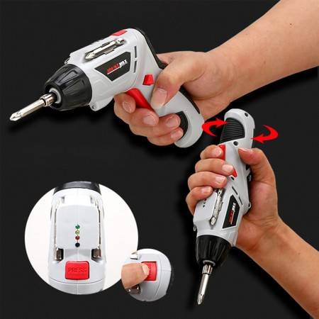 4.8V Electric Screwdriver Rechargeable Portable Handheld Screwdriver Cordless Drill Power Tools with Bits Set