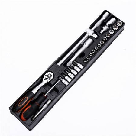 85Pcs Tool Set with Rolling Tool Box Metric Socket Wrench Hand Tool Kit Storage Case Socket Wrench Screwdriver Knife