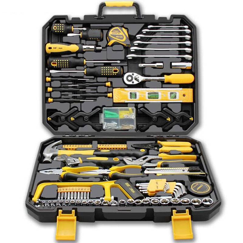 Hand Tool Set General Household Hand Tool Kit with Plastic Toolbox Storage Case Socket Wrench Screwdriver Knife Featured Image