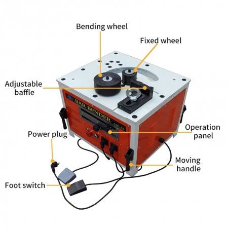 RB-25 portable electric steel bending machine precision positioning double angle double switch precision bending tool
