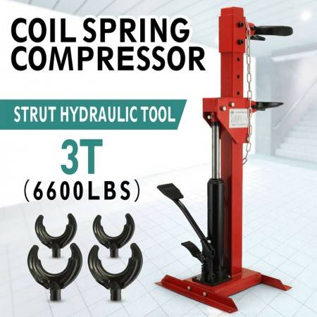 1-Ton Car Coil Spring Compressor 2200Lbs Auto Strut Hydraulic for Car Repairing Spring Removing Tool, Red/Yellow