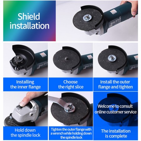 Angle grinder, cutting, grooving, polishing, electric hand-held angle grinder, multifunctional universal tool